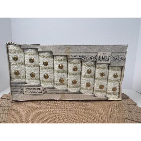 Coaster Classics by Hi-Jacs Mid Century Modern MCM Glass Sleeves with Gold Detai - Picture 1 of 7